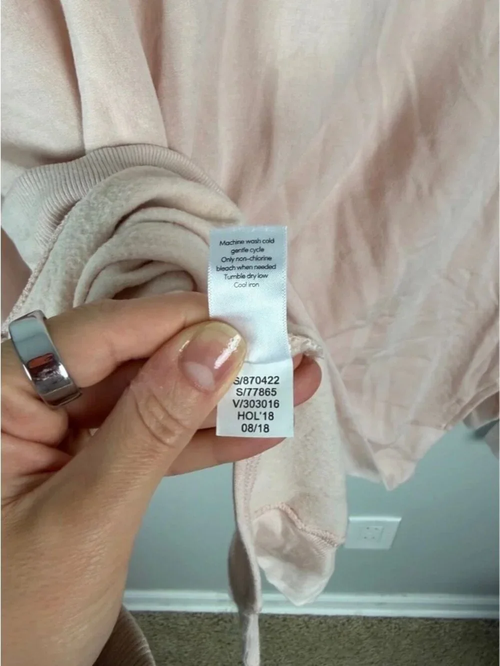 Athleta Cozy Karma Sweatshirt Light Pink Modal Thumbhole 870422 Size XL Women’s
